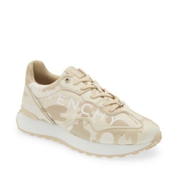 Givenchy Mens GIV Light Runner Camouflage Sneakers Shoes Beige/Brown Size 10 NIB - Picture 3 of 4